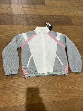 Kith White, Pink & Gray Striped Zip-Front Kids Jacket
